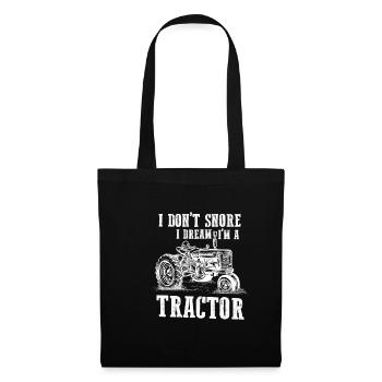 Drôle de conducteur de tracteur fermier ronflement fermier - Sac en tissu - noir - Devant
