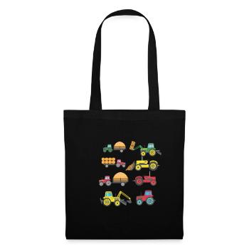 Enfant agricole de ferme tracteur cool - Sac en tissu - noir - Devant