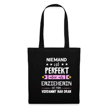 Erzieherin Kindergärtnerin Kindergarten Erziehung - Stoffbeutel - Schwarz - Vorne