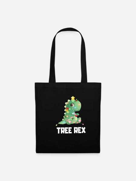 Tree Rex Dino Weihnachtsbaum Christmas Geschenk - Stoffbeutel - Schwarz