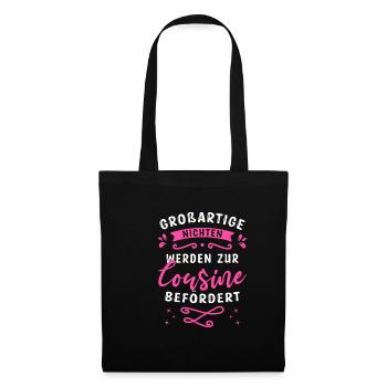 Nichten Cousine Baby Sprüche Lustig Geschenk - Stoffbeutel - Schwarz - Vorne