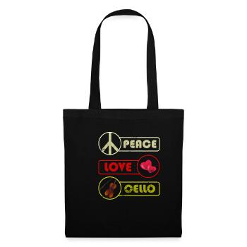 violoncelle - Sac en tissu - noir - Devant