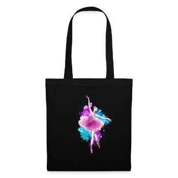 Danseuse de ballet Danse de ballerine colorée - Sac en tissu - noir - Devant