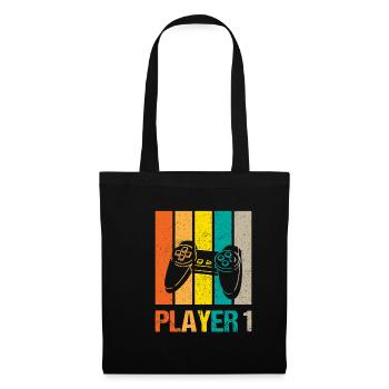 Player 1 Player 2 Gamer Father Son Matching look - Tote Bag - black - Front