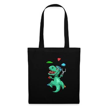 Cadeau drôle d'escalade et d'escalade T-Rex - Sac en tissu - noir - Devant