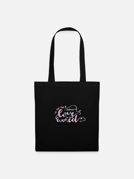 Self Care Liebe Spirituelle und achtsam Geschenk - Stoffbeutel - Schwarz