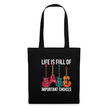 Guitariste guitariste - Sac en tissu - noir - Devant