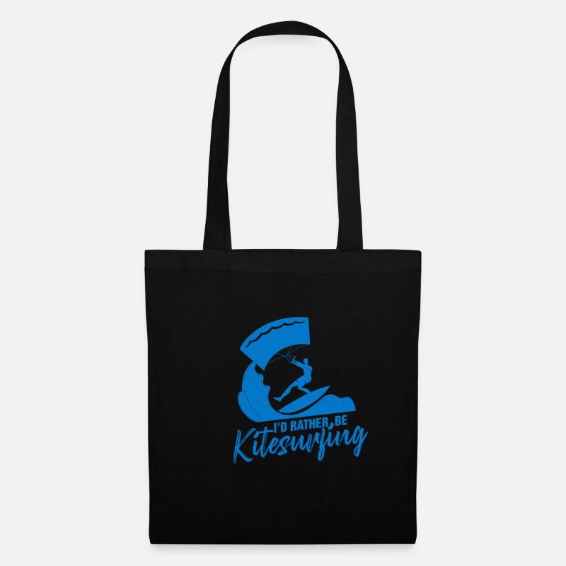 Kitesurfer I’d Rather Be Kitesurf Ocean Lovers - Sac en tissu - noir