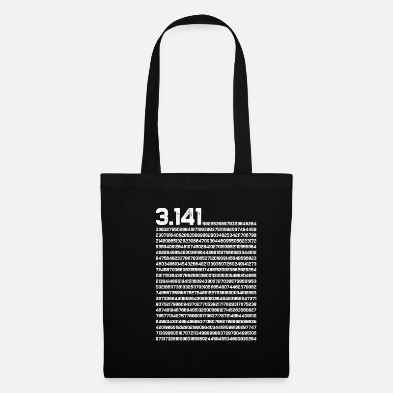3,14 Kreiszahl Mathe Irrationale Zahl Pi - Stoffbeutel - Schwarz