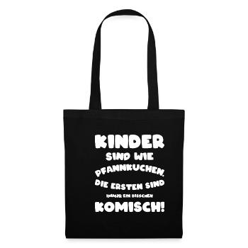 Kinder großer Bruder Schwester schwarzer Humor - Stoffbeutel - Schwarz - Vorne