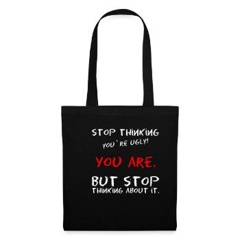 Meme saying self-confidence ugly beauty - Tote Bag - black - Front