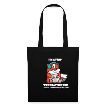 I am Pro Procrastinator Hamster working tomorrow - Stoffbeutel - Schwarz - Vorne