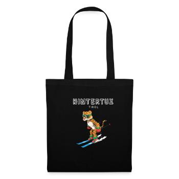 Hintertux Tirol Österreich Retro Ski Tiger - Stoffbeutel - Schwarz - Vorne