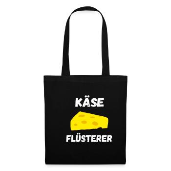 Käse Flüsterer Löchriger Käse Gouda Edamer - Stoffbeutel - Schwarz - Vorne