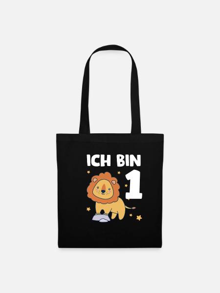 1. Geburtstag Süßer Löwe - 1 Jahr Alt Geschenk - Stoffbeutel - Schwarz