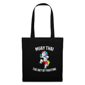 Muay Thai Einhorn - Kunst des Kämpfens - Stoffbeutel - Schwarz - Vorne