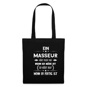 Masseur Massage Therapeut Massieren Physiotherapie - Stoffbeutel - Schwarz - Vorne