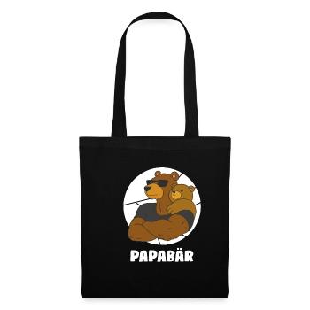 Vater Tochter Vater Sohn Bären Partner - Stoffbeutel - Schwarz - Vorne