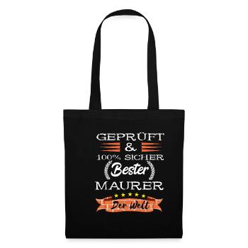 Bester Maurer Maurermeister Baustelle Bauarbeiter - Stoffbeutel - Schwarz - Vorne