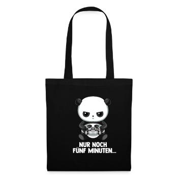 Lustiges Gaming Geschenk - Zocken Gaming Panda - Stoffbeutel - Schwarz - Vorne