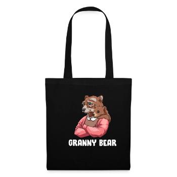 Oma Bär - Oma und Enkelkind Outfit - Oma Bär - Stoffbeutel - Schwarz - Vorne