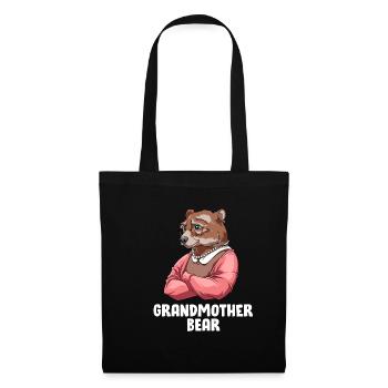 Niedlicher Oma-Bär - Lustiger Oma-Bär - Stoffbeutel - Schwarz - Vorne