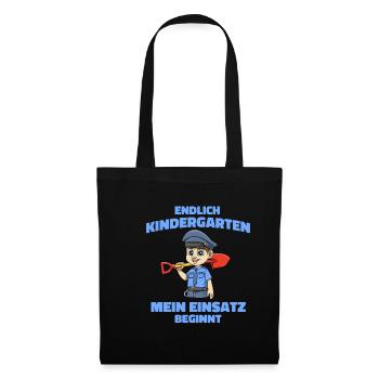 Kindergarten Polizei Junge - Kita Polizei Junge - Stoffbeutel - Schwarz - Vorne