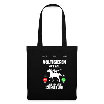 Mädchen Voltigieren Volti - Stoffbeutel - Schwarz - Vorne