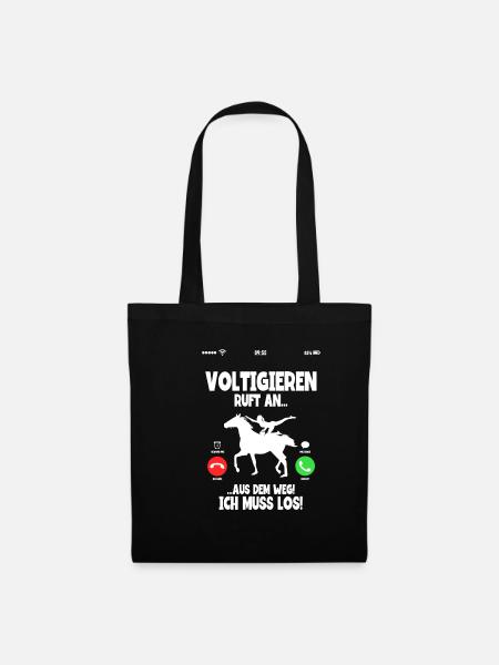 Mädchen Voltigieren Volti - Stoffbeutel - Schwarz