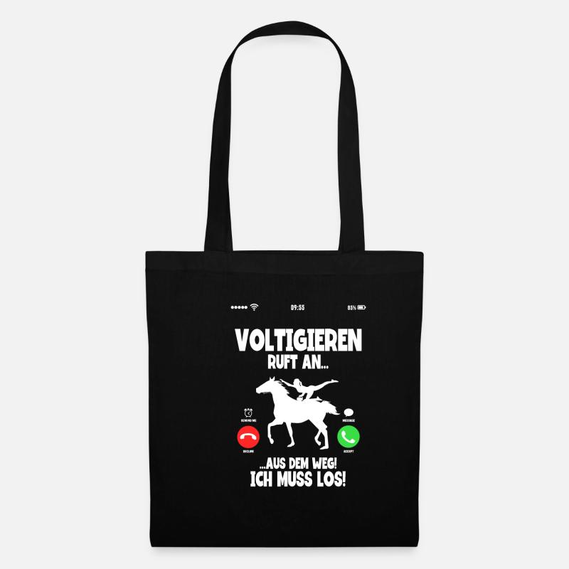 Mädchen Voltigieren Volti - Stoffbeutel - Schwarz