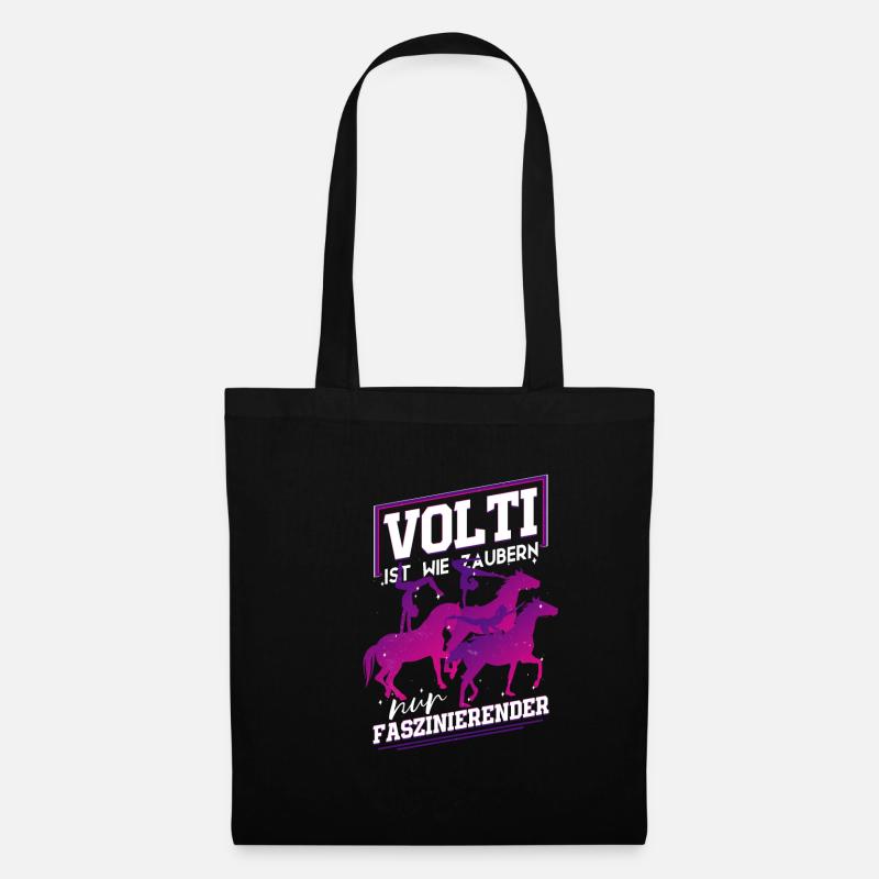 Mädchen Voltigieren Volti - Stoffbeutel - Schwarz