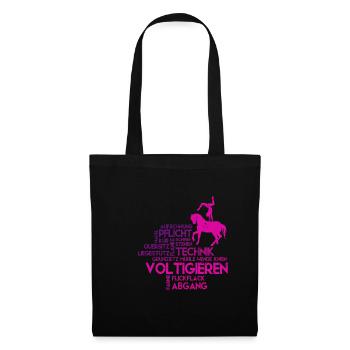 Mädchen Voltigieren Volti - Stoffbeutel - Schwarz - Vorne