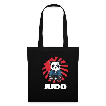Niedlicher Judo-Panda - Judoka Judoist Kampfsport - Stoffbeutel - Schwarz - Vorne