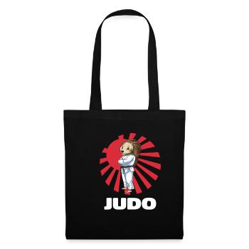 Judo Hedgehog - Judoka Judoist Kampfsport Japan - Stoffbeutel - Schwarz - Vorne