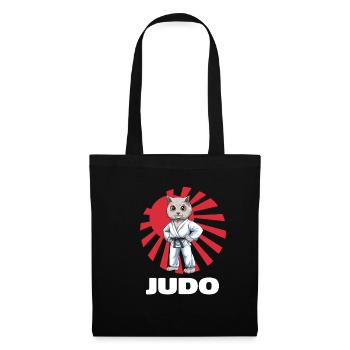 Judo Cat - Judoka Judoist Kampfsportarten Japan - Stoffbeutel - Schwarz - Vorne