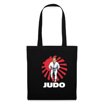 Judo Frauen - Judoka Judoist Kampfsport Japan - Stoffbeutel - Schwarz - Vorne