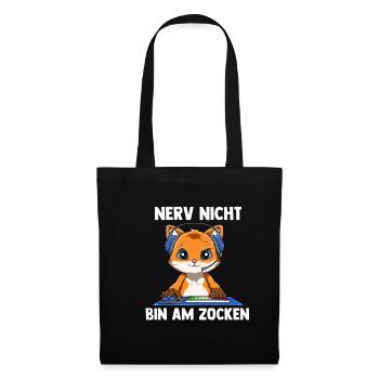 Nerv Nicht Bin Am Zocken Fuchs - Computerspiele - Stoffbeutel - Schwarz - Vorne