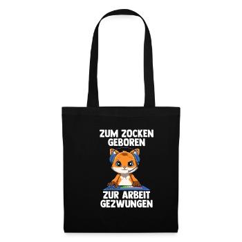 Gamer Fuchs - Computerspiele Online Spiele - Stoffbeutel - Schwarz - Vorne