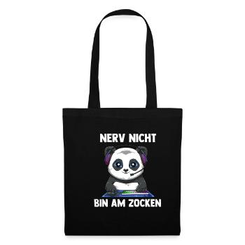 Nerv Nicht Bin Am Zocken Panda - Computerspiele - Stoffbeutel - Schwarz - Vorne