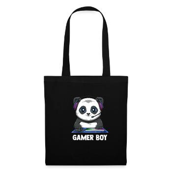 Zocken Jungs Panda - Computerspiele Videospiele - Stoffbeutel - Schwarz - Vorne