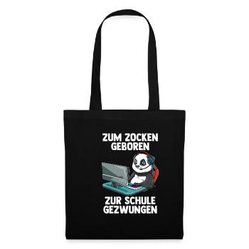 Gaming Panda - Computer Spiele Online Spiele - Stoffbeutel - Schwarz - Vorne