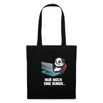Gaming Panda - Computer Spiele Videospiele - Stoffbeutel - Schwarz - Vorne