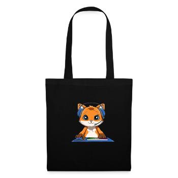 Lustiger Videospiel-Fuchs - Computerspiel-Fuchs - Stoffbeutel - Schwarz - Vorne