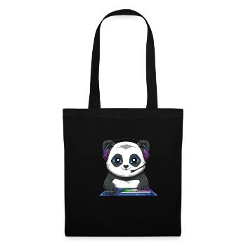 Lustiger Videospiel-Panda - Computerspiel-Fuchs - Stoffbeutel - Schwarz - Vorne