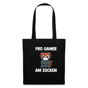 Pro Gamer Am Zocken - Computer Videospiele Gaming - Stoffbeutel - Schwarz - Vorne