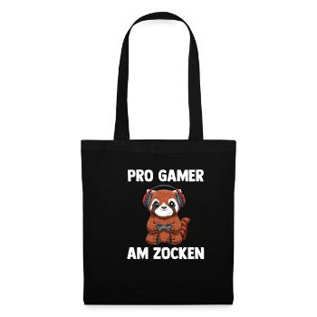 Pro Gamer Am Zocken - Computer Videospiele Gaming - Stoffbeutel - Schwarz - Vorne