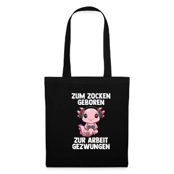 Gamer Axolotl - Computer Spiele Online Spiele - Stoffbeutel - Schwarz - Vorne