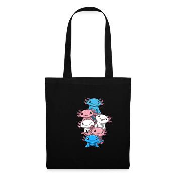 Axolotl Haufen Transgender - Lustige Transgender - Stoffbeutel - Schwarz - Vorne