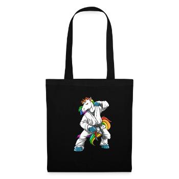 Karate Unicorn Fighter - Japanisches Mixed Martial - Stoffbeutel - Schwarz - Vorne