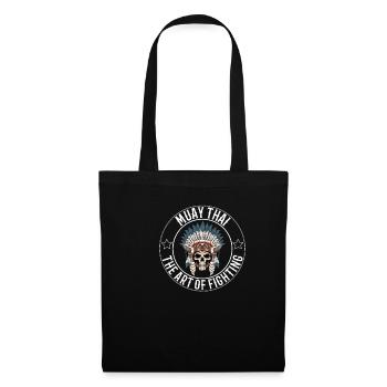 Muay Thai Kampfkunst Skelett Kriegshaube - Stoffbeutel - Schwarz - Vorne
